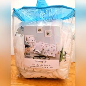 Dinosaur Toddler Bedding Set - White & Green